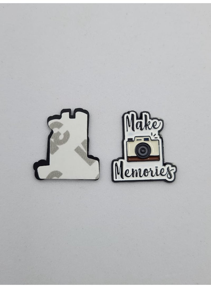 Kipfy Decorative Camera Theme Metal Sticker – “Make Memories” Design | Premium Finish | Strong Adhesive Back | Gift & DIY Decoration Accessory - Image 2